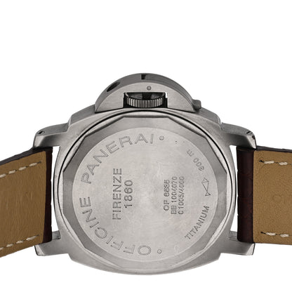 Panerai Titanium Alligator 43mm Luminor Marina Manual Winding Watch Black PAM00061 4 of 5