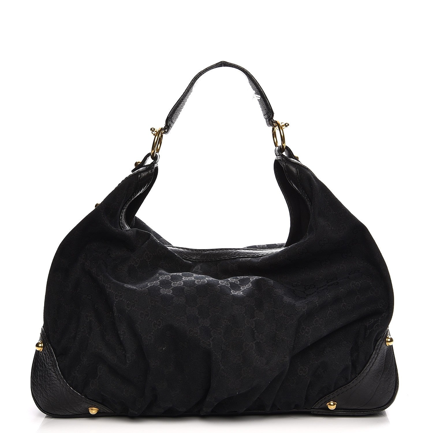 Gucci Monogram Large Jockey Hobo Black 1 of 13