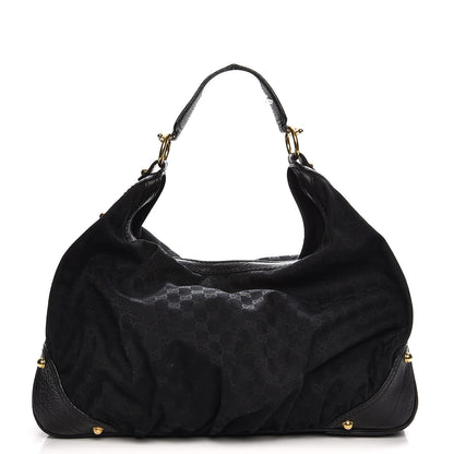 Gucci Monogram Large Jockey Hobo Black 1 of 13