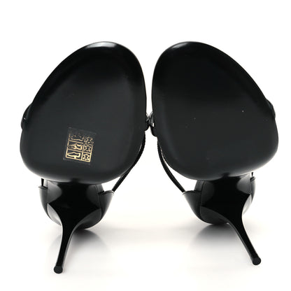 Saint Laurent Patent Cassandra 100 Sandals 40 Black 6 of 9