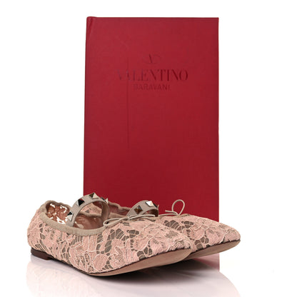 Valentino Garavani Lace Ballerina Flats 37.5 Carne 10 of 10