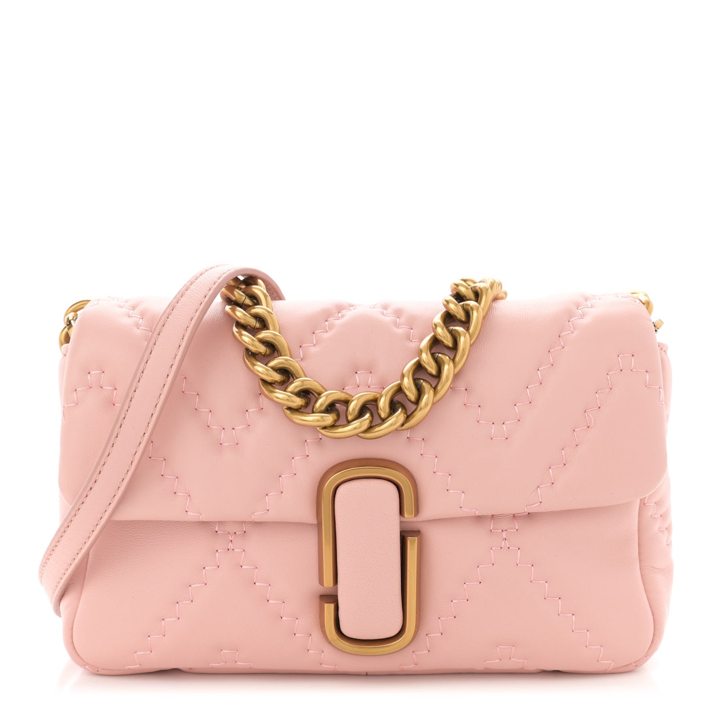 Lambskin Quilted Medium J Marc Shoulder Bag Rose