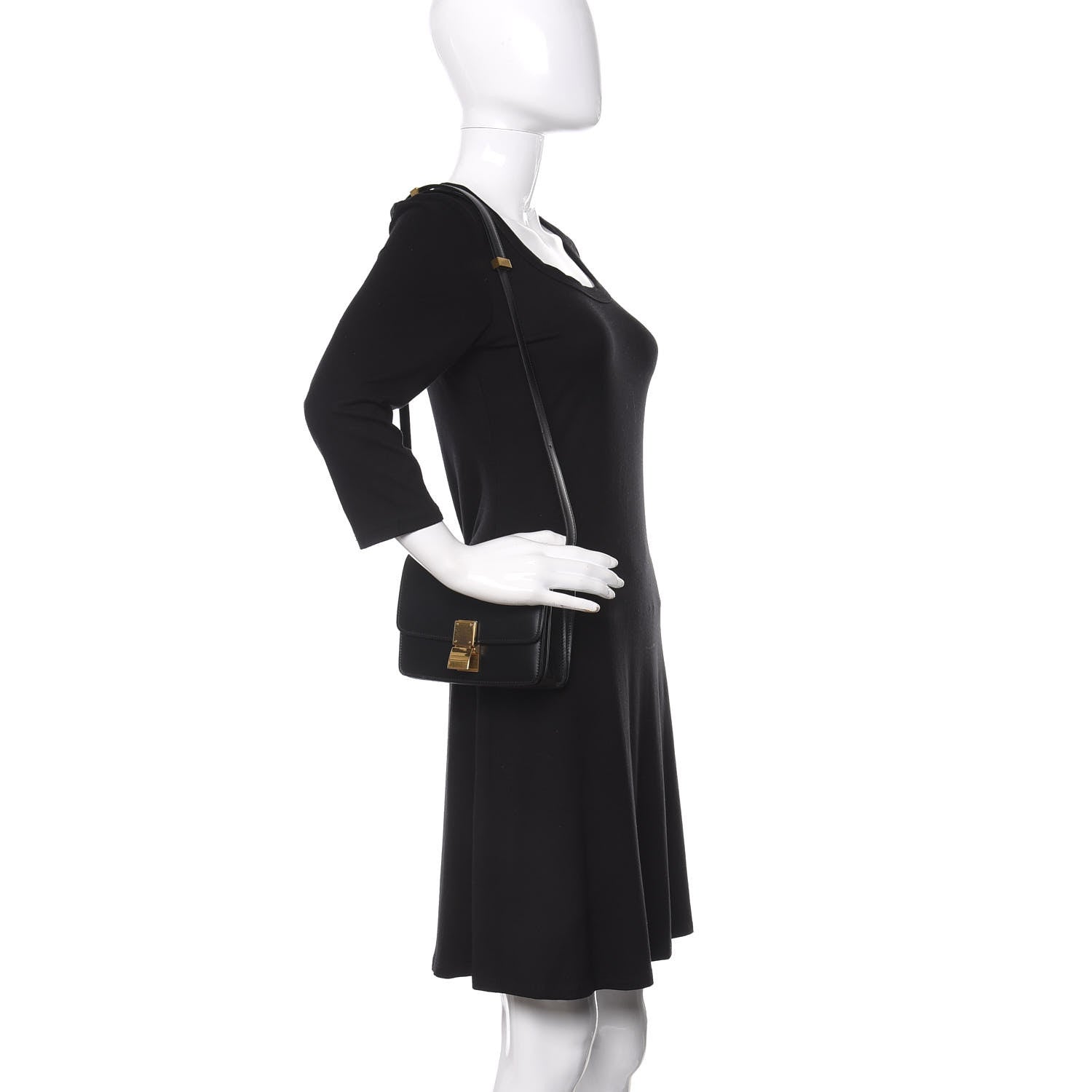 Celine Box Calfskin Small Classic Box Flap Bag Black 2 of 8
