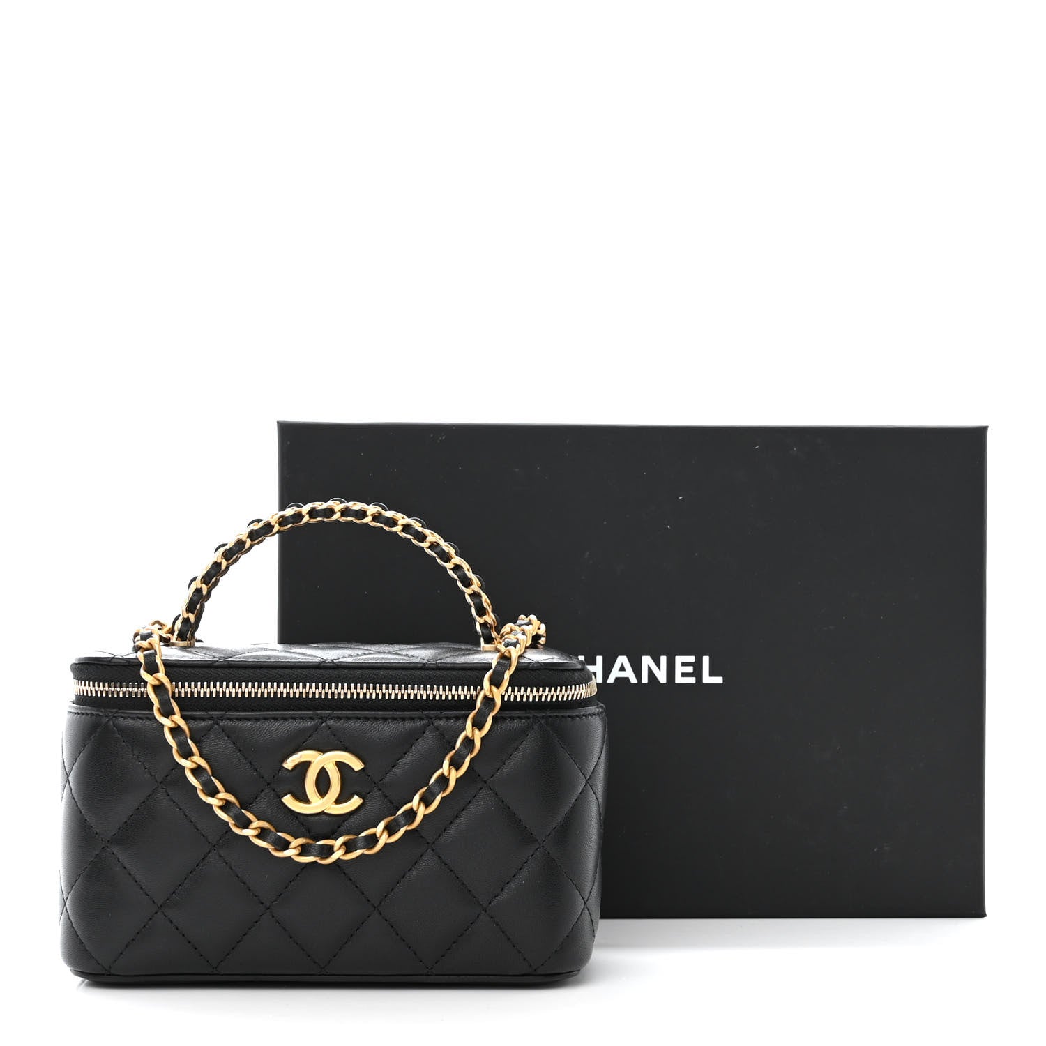 Chanel Lambskin Quilted Pick Me Up Vanity Case Black 13 of 13