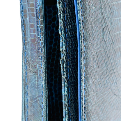 Fendi Iridescent Lizard Shoulder Bag Blue 10 of 11