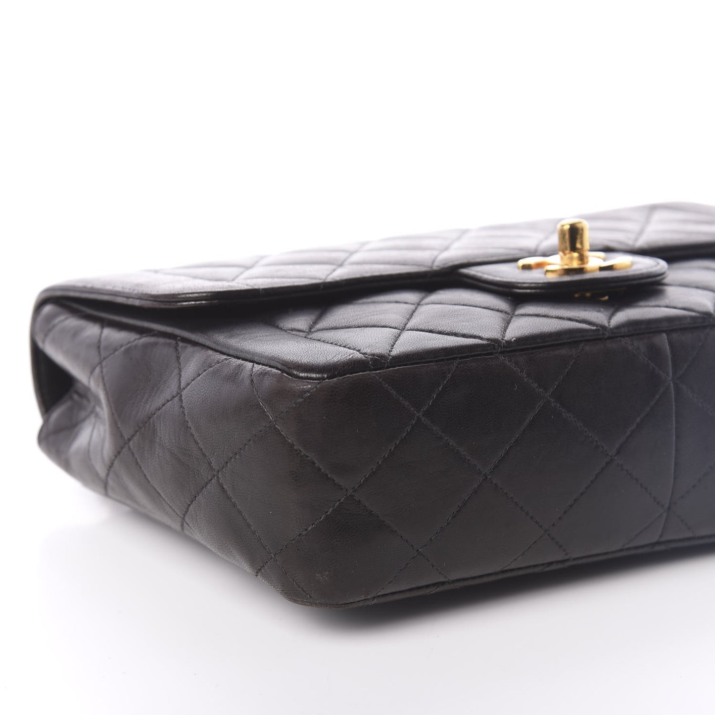 Lambskin Quilted Small Single Flap Bag Black