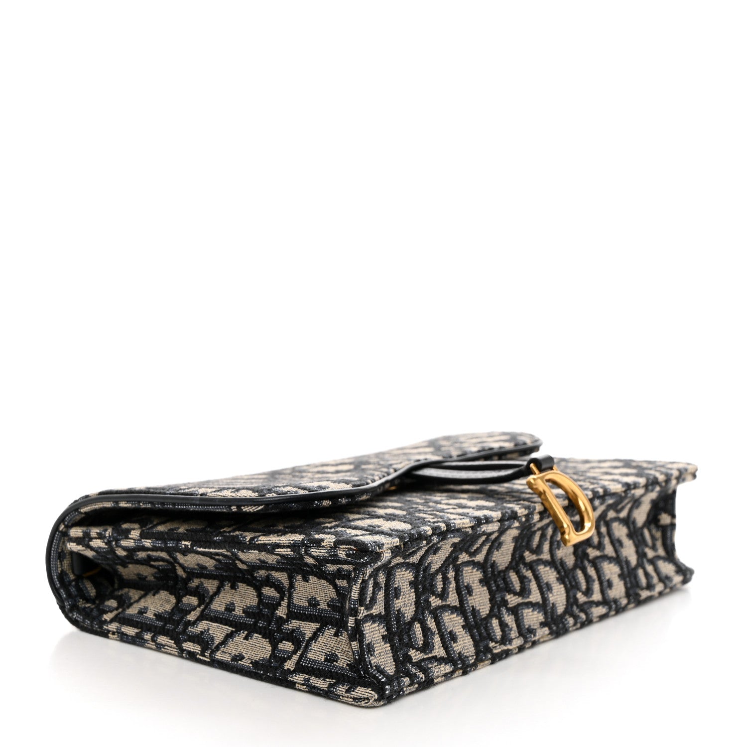 Christian Dior Oblique Saddle Chain Pouch Blue 4 of 10