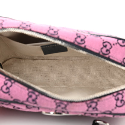 Gucci Monogram Multicolor Matelasse Diagonal Small GG Marmont Chain Shoulder Bag Pink Blue 5 of 10