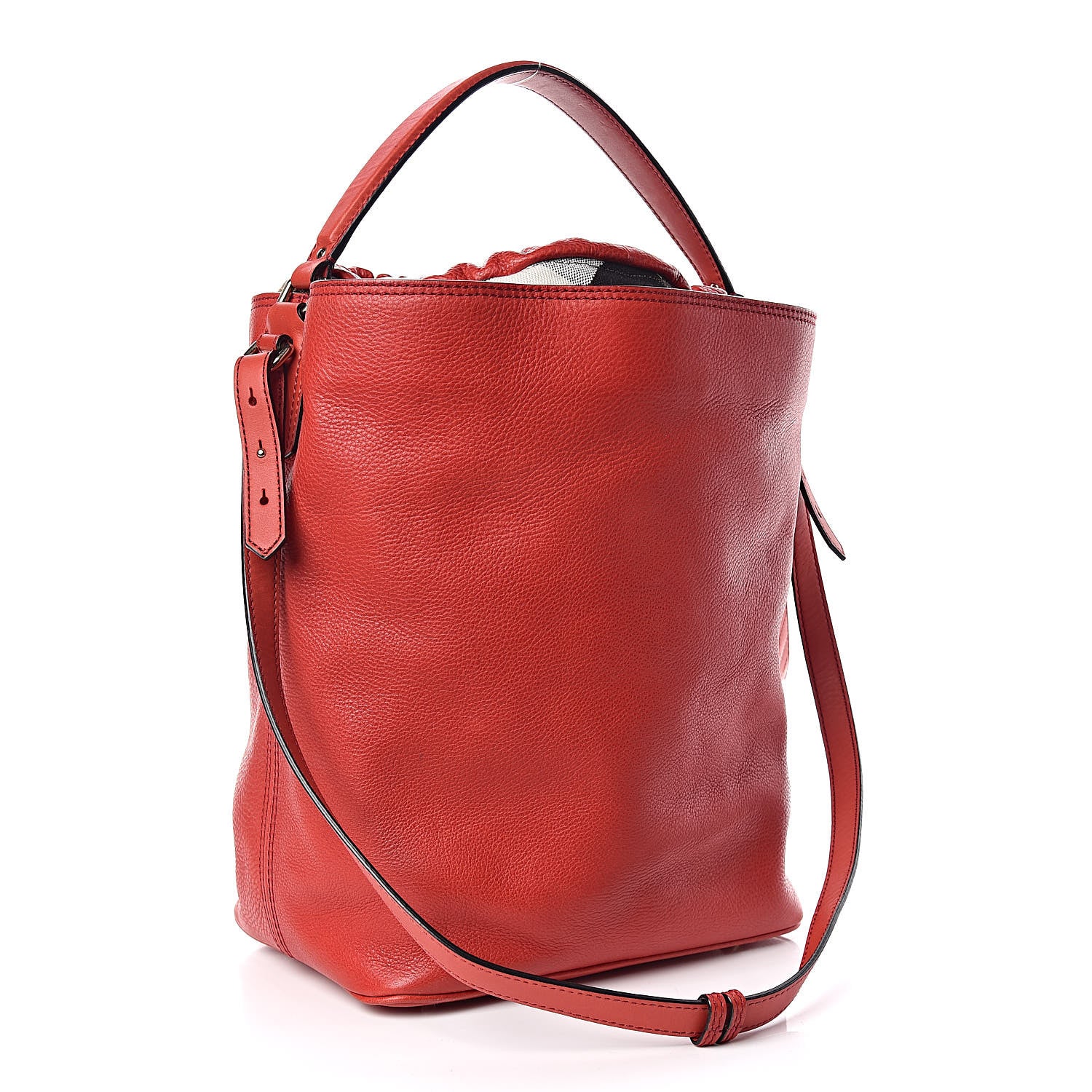 Burberry Grainy Calfskin Medium Ashby Hobo Cadmium Red 3 of 10