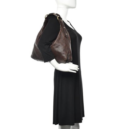 Gucci Guccissima Medium Horsebit Chain Hobo Dark Brown 2 of 15