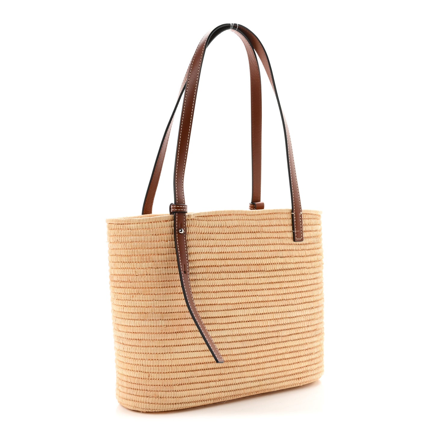 Raffia Small Square Basket Tote Bag Natural Tan