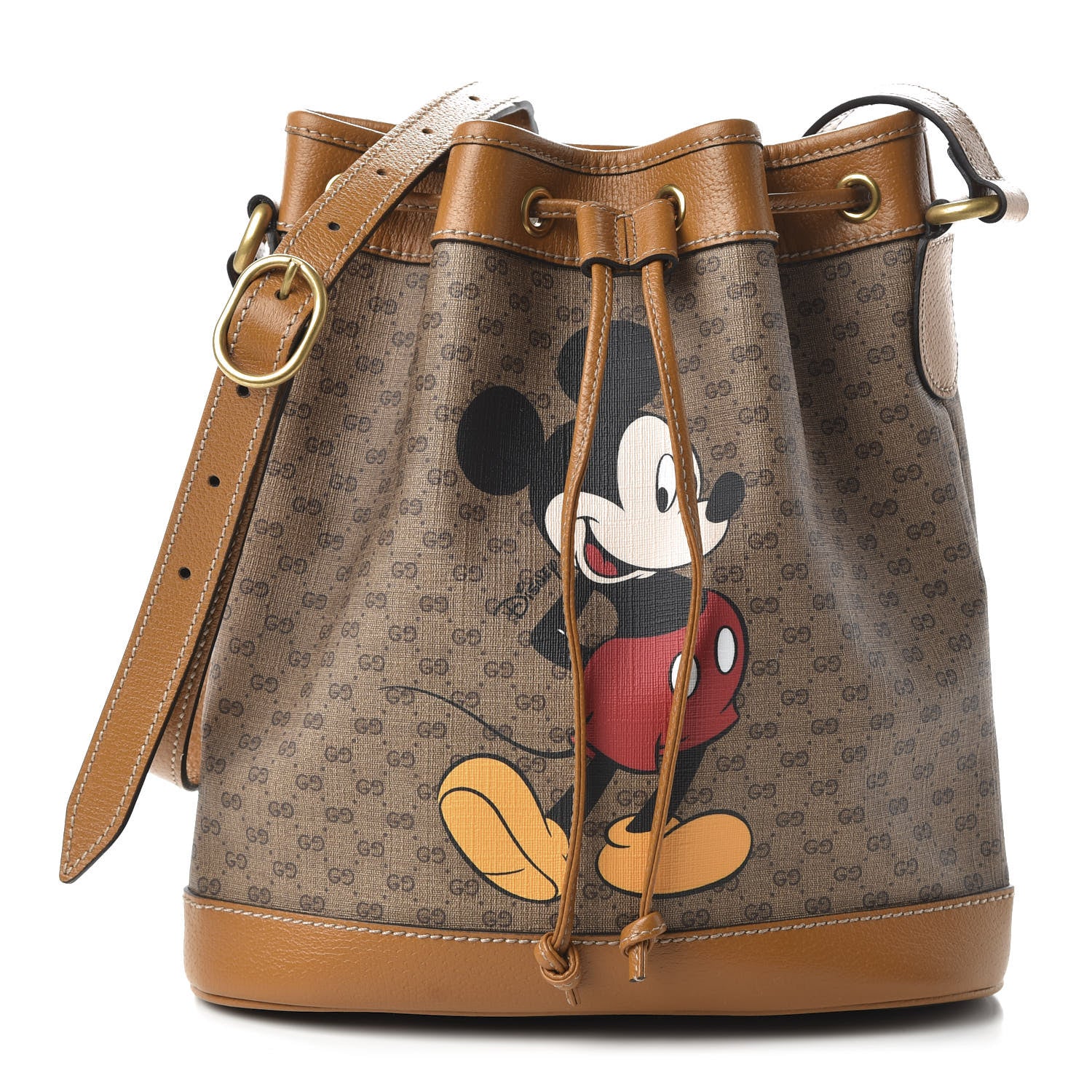 Gucci X DISNEY Mini Vintage GG Supreme Monogram Bucket Bag Beige Vintage Sun Oil 1 of 10