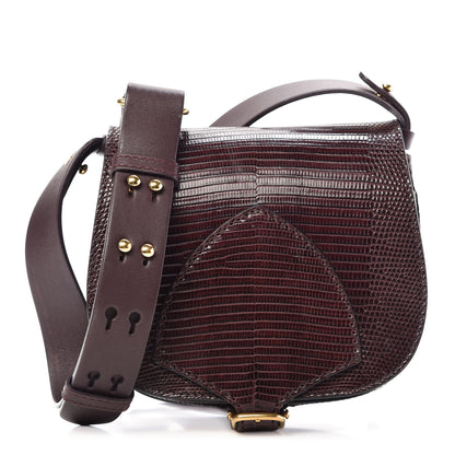 Burberry Lizard Square Satchel Dark Mahogany 1 of 8