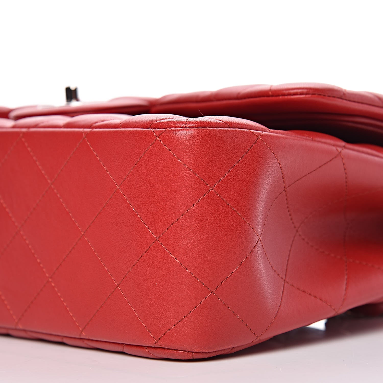 Chanel Lambskin Quilted Jumbo Double Flap Red 11 of 11