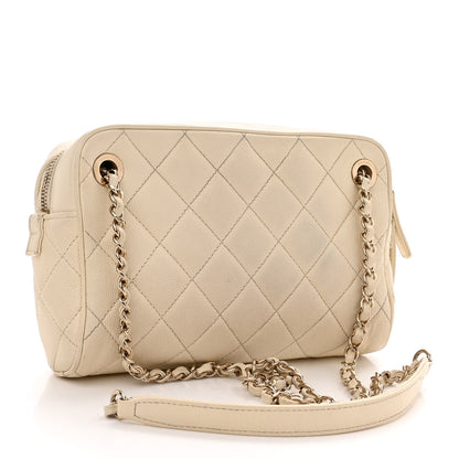 Chanel Caviar Quilted Small In & Out Camera Case White 3 of 12