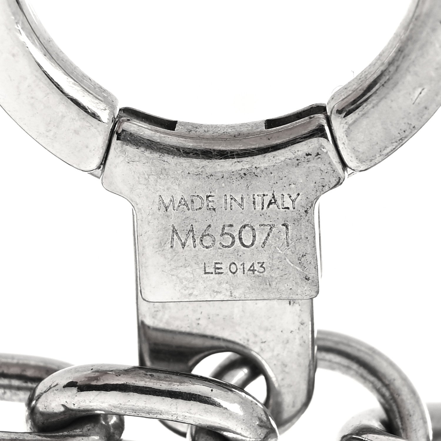 Louis Vuitton Metal Palladiium Finish LV Initiales Bag Charm Key Holder Silver 4 of 4