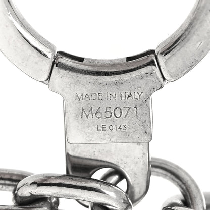 Louis Vuitton Metal Palladiium Finish LV Initiales Bag Charm Key Holder Silver 4 of 4
