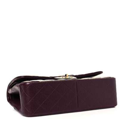 Chanel Caviar Quilted Jumbo Double Flap Burgundy 3 of 8