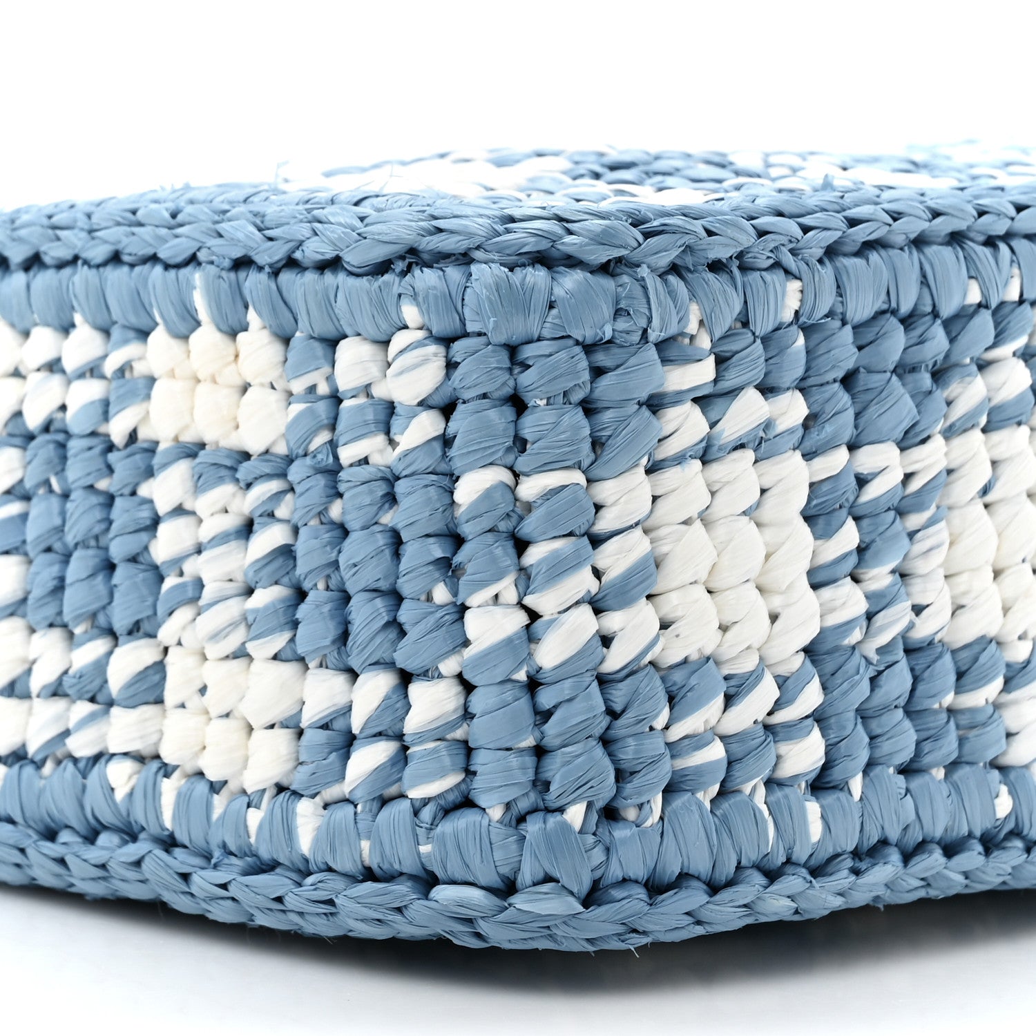 Prada Yarn Raffia Effect Crochet Embroidered Mini Re-Edition 1978 Shoulder Bag Celeste 9 of 10