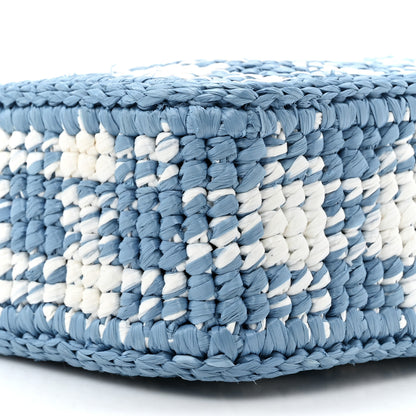 Prada Yarn Raffia Effect Crochet Embroidered Mini Re-Edition 1978 Shoulder Bag Celeste 9 of 10