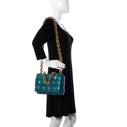 Bottega Veneta Lambskin Maxi Intreccio Padded Chain Cassette Crossbody Bag Mallard 2 of 9