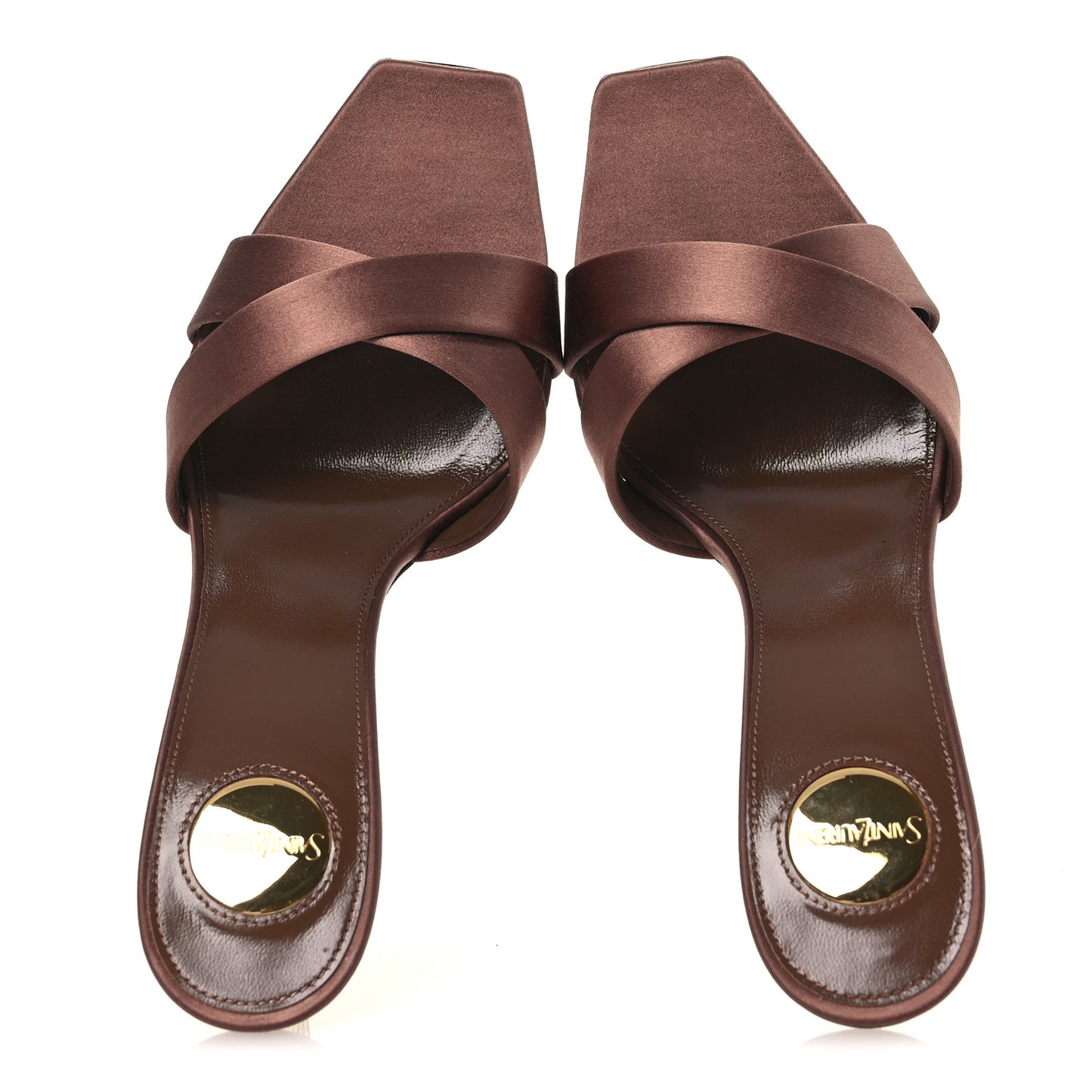 Crepe Satin Crystal Opyum Mules Manioc 36 Manoic Brown
