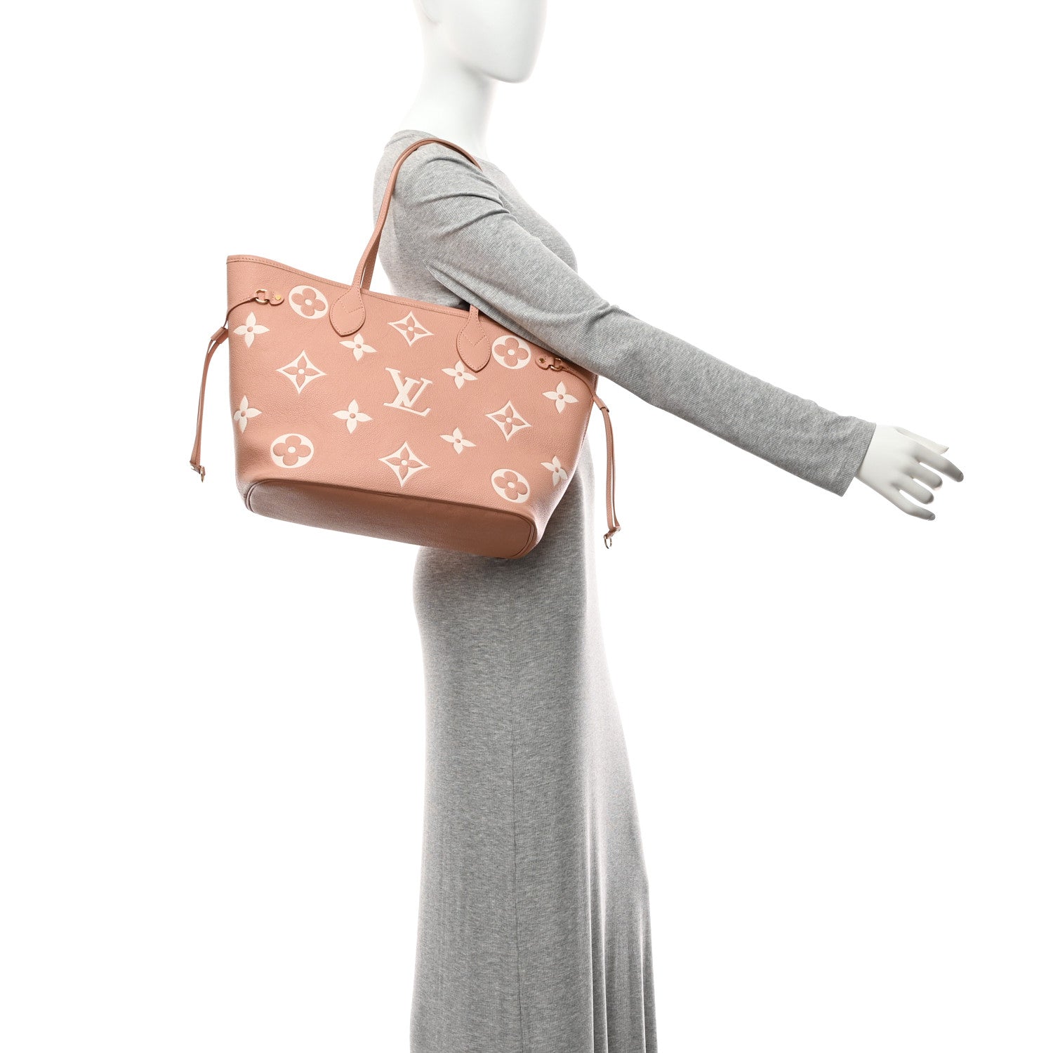 Louis Vuitton Empreinte Monogram Giant Neverfull MM Trianon Pink Cream 2 of 10