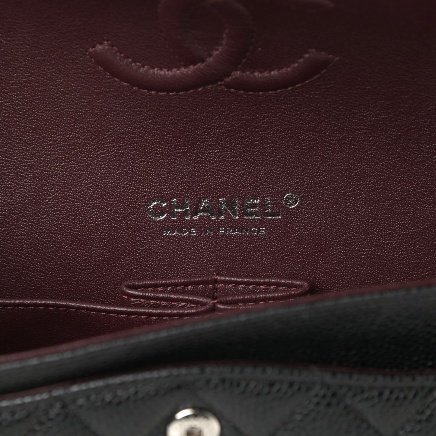 Caviar Quilted Small Double Flap Black