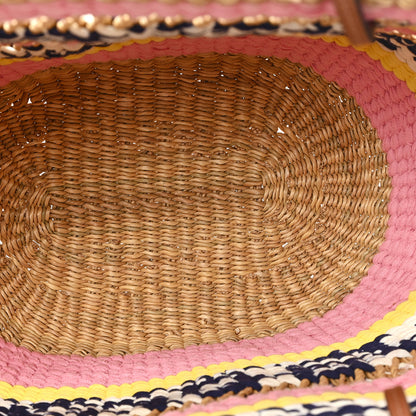 Loewe Raffia Anagram Paulas Ibiza Small Basket Tote Bag Natural Pink Tulip 5 of 10