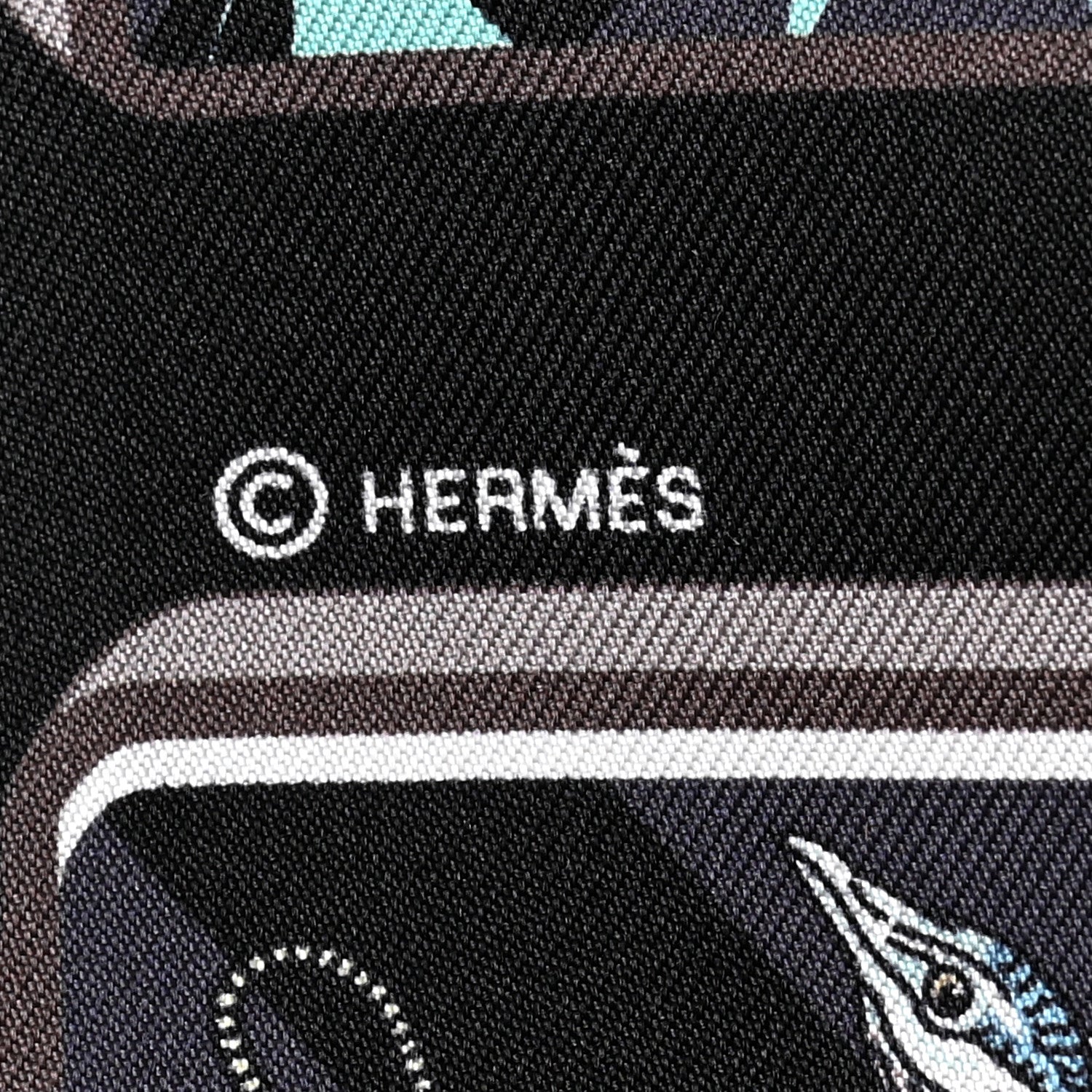 Hermes Silk Story Twilly Black Rose Gris 4 of 4