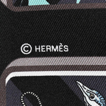 Hermes Silk Story Twilly Black Rose Gris 4 of 4