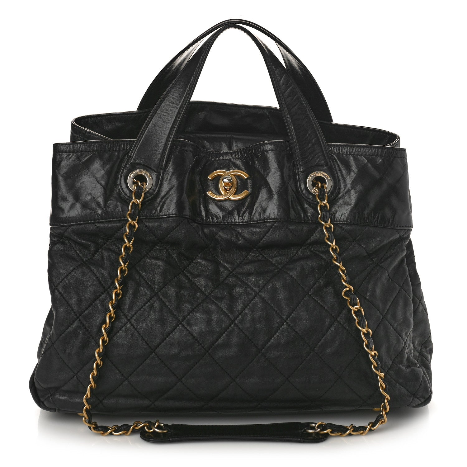 Chanel Iridescent Calfskin Quilted Large In The Mix Tote Black 1 of 11
