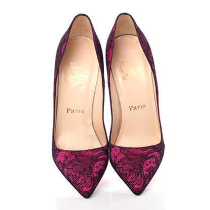 Christian Louboutin Lace Pigalle Follies 120 Pumps 37 Fuchsia 5 of 9