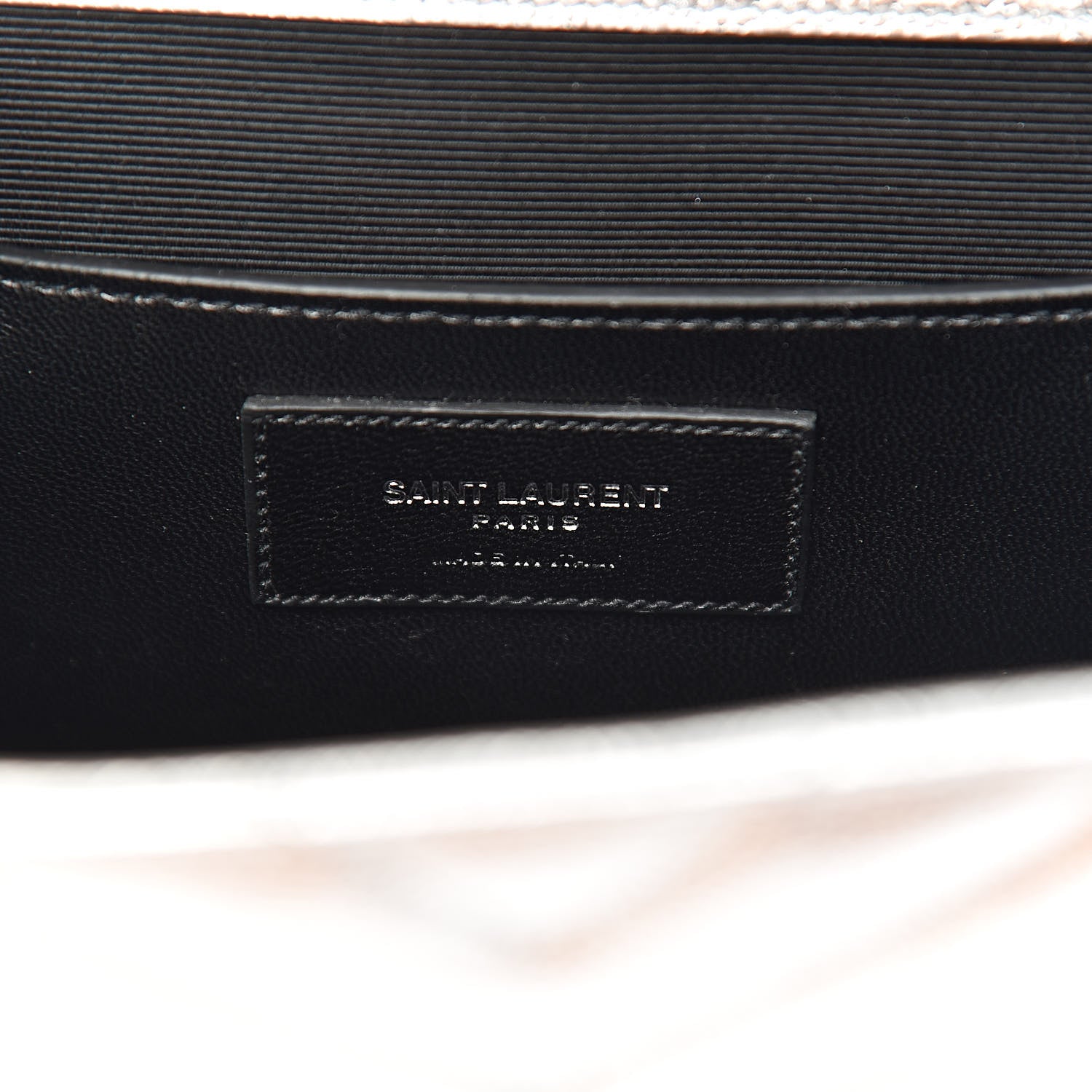 Saint Laurent Metallic Grain De Poudre Matelasse Chevron Medium Monogram Satchel Silver 6 of 11