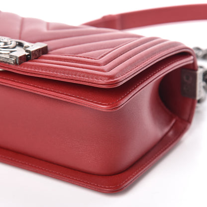 Chanel Calfskin Chevron Quilted Small Boy Flap Red 9 of 10