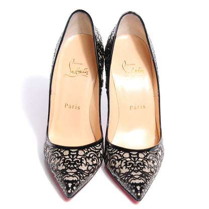 Christian Louboutin Patent Lace Glitter So Pretty 120 Pumps 36.5 Black 2 of 6