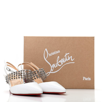 Christian Louboutin Kid PVC Zarli Levita 55 Pumps 37 White 9 of 9