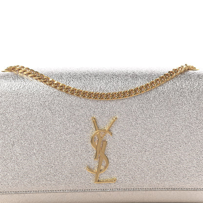 Saint Laurent Metallic Calfskin Medium Classic Monogram Kate Satchel Pale Gold 9 of 10