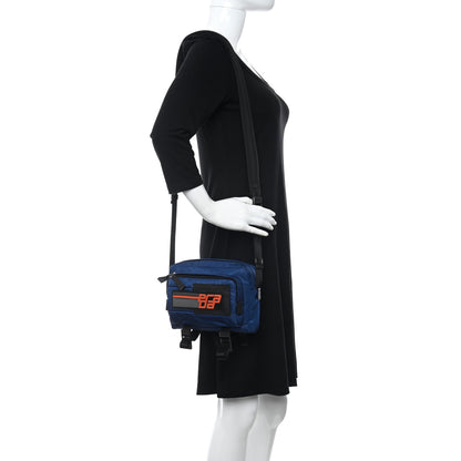 Prada Nylon Saffiano Racing Logo Camera Crossbody Bag Blue Black 2 of 11