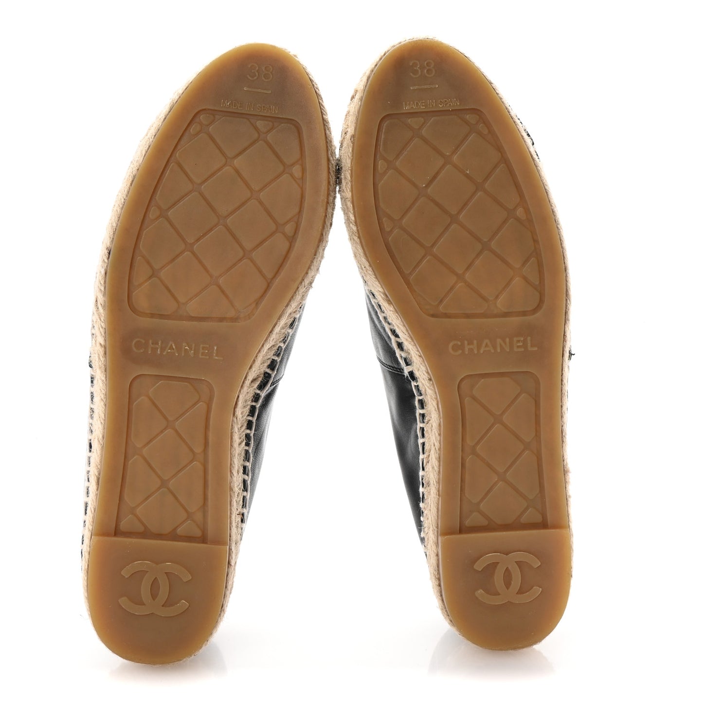 Lambskin CC Espadrilles 38 Black