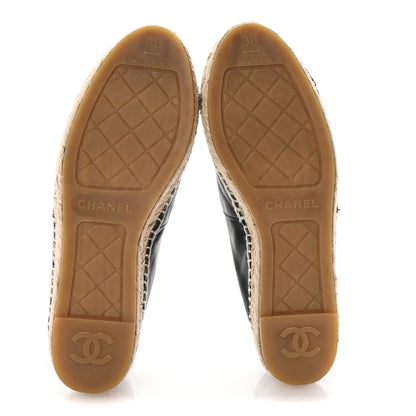 Chanel Lambskin CC Espadrilles 38 Black 6 of 10