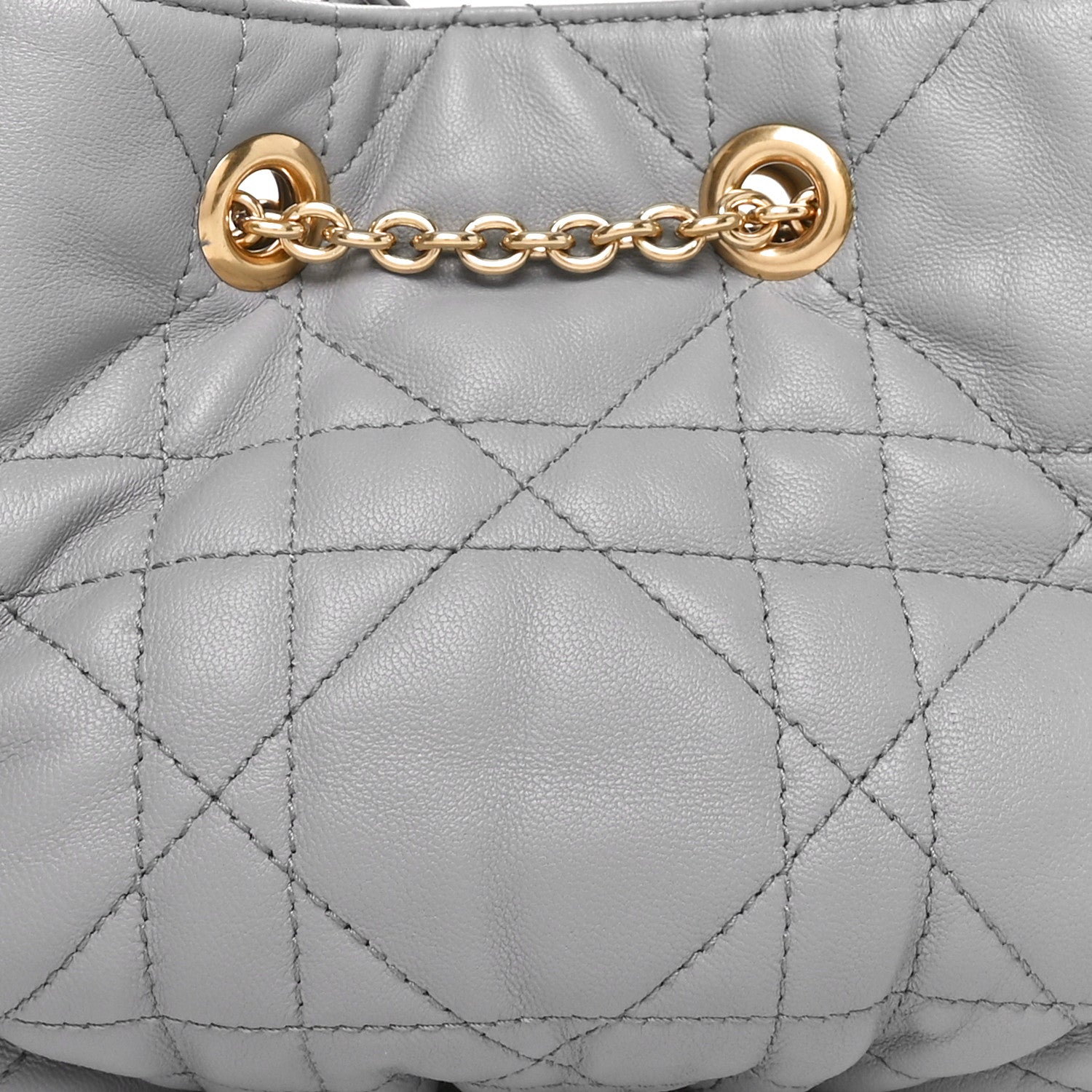 Christian Dior Lambskin Supple Macrocannage Small Ammi Bag Grey 8 of 10