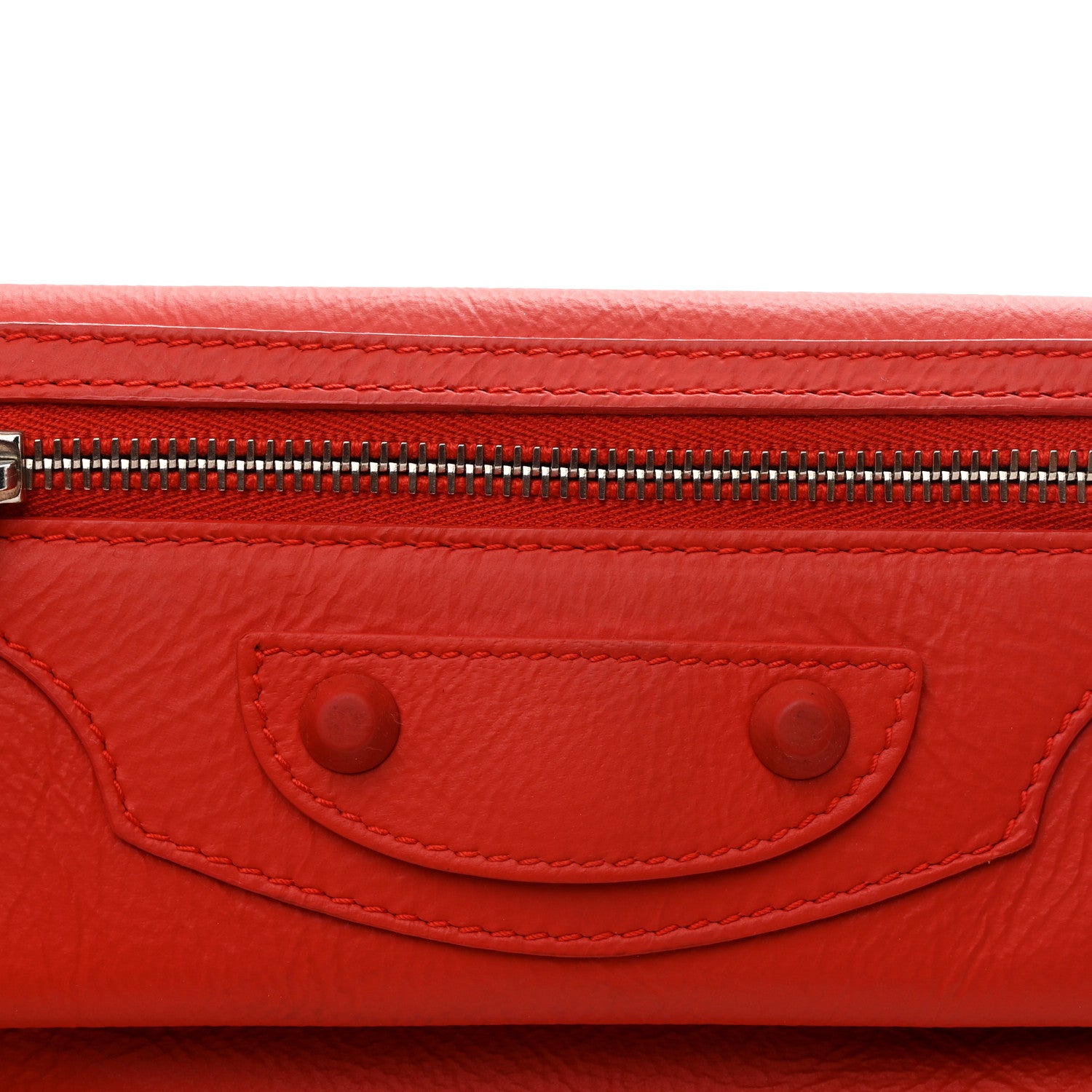 Balenciaga Matte Goatskin Rubber Covered Classic Hardware Envelope Clutch Rouge Ambre 9 of 11