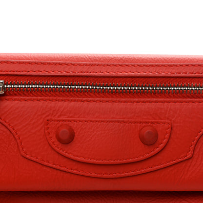 Balenciaga Matte Goatskin Rubber Covered Classic Hardware Envelope Clutch Rouge Ambre 9 of 11