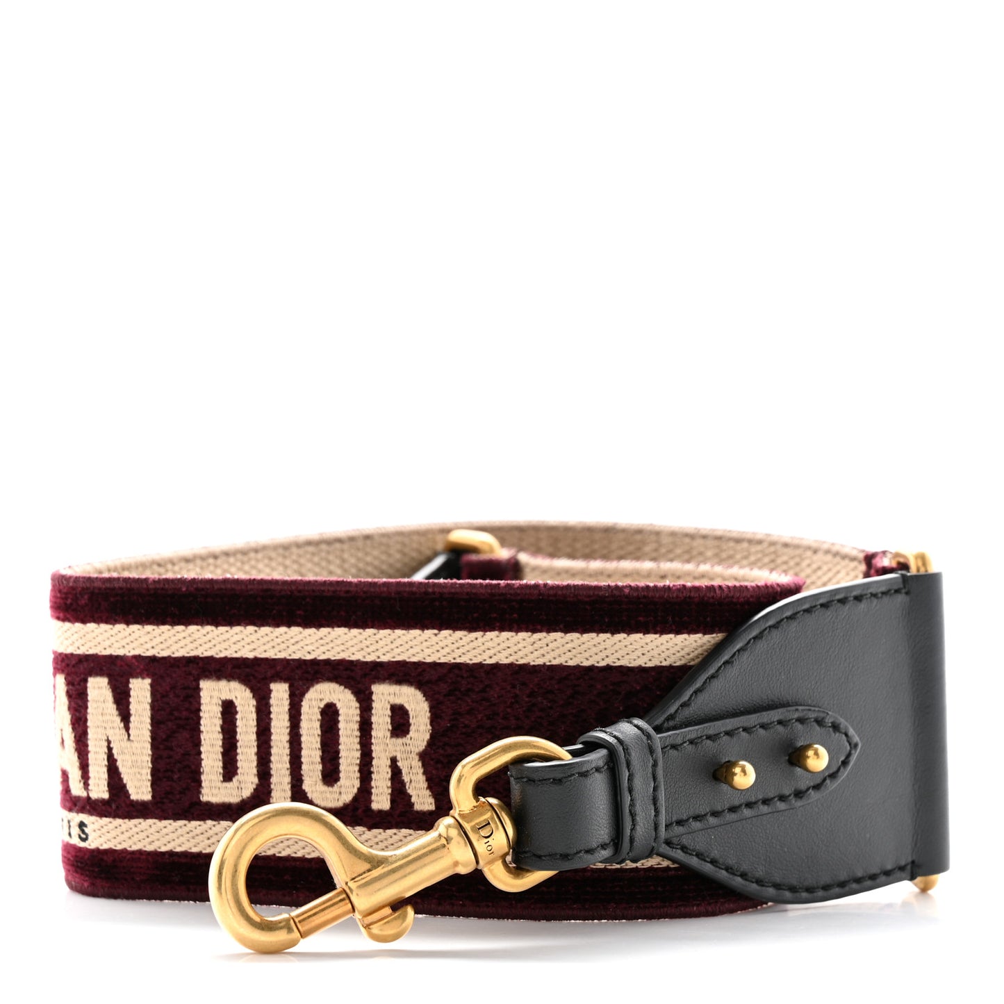 Canvas Velvet Embroidered Shoulder Strap Bordeaux
