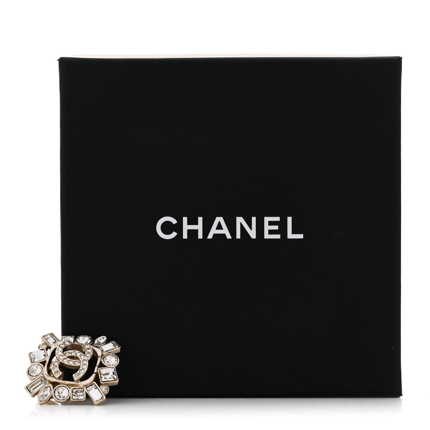 Chanel Crystal Baguette CC Brooch Gold 5 of 5