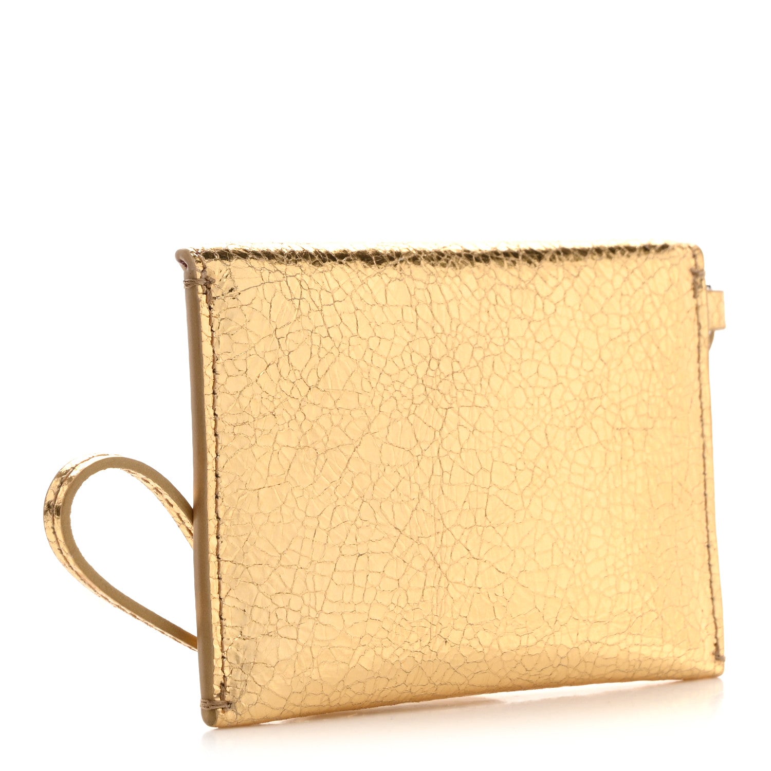 Chanel Metallic Lambskin Card Holder With Strap Gold 3 of 8