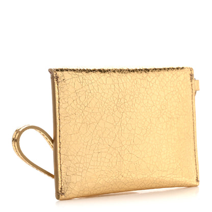 Chanel Metallic Lambskin Card Holder With Strap Gold 3 of 8