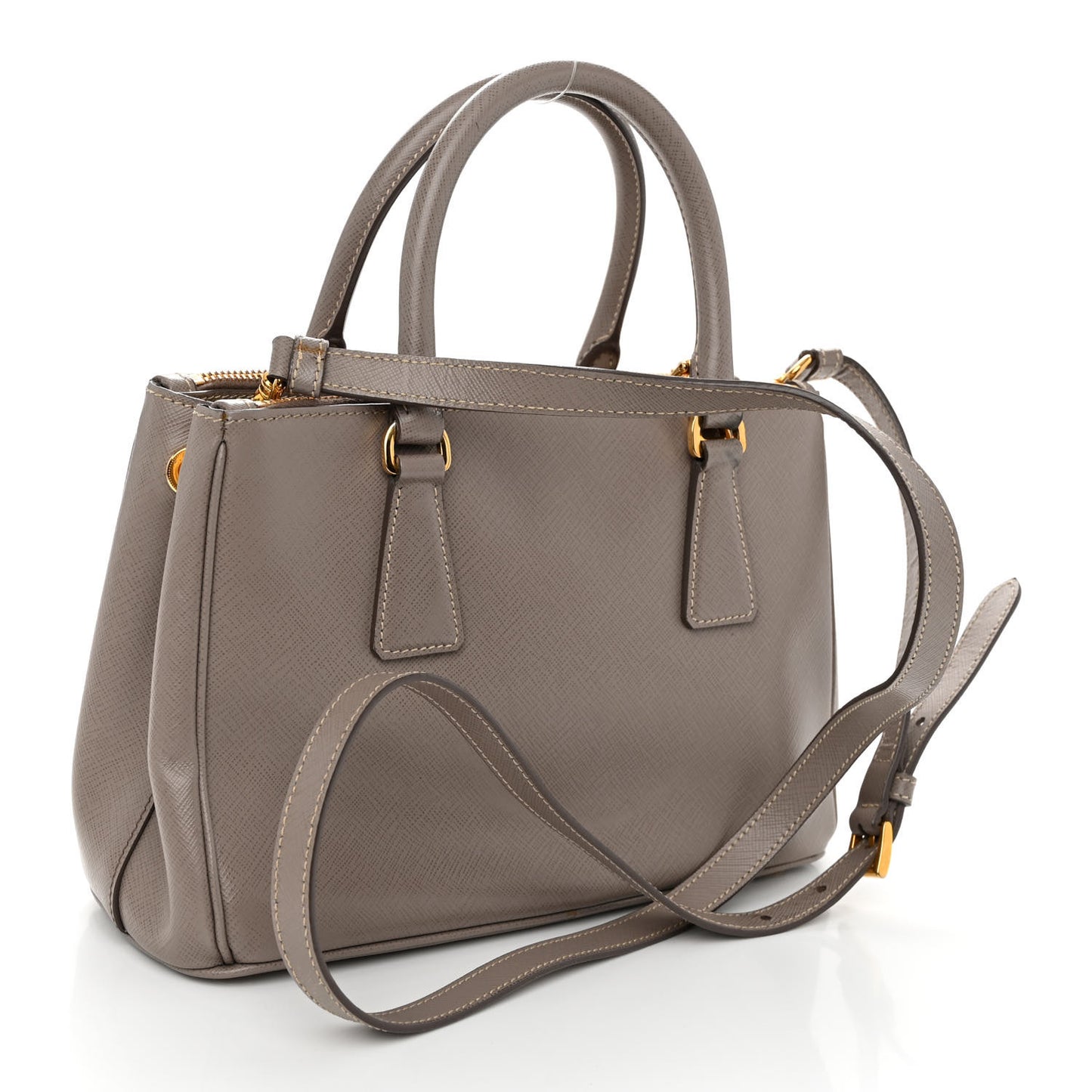 Saffiano Small Galleria Double Zip Tote Argilla