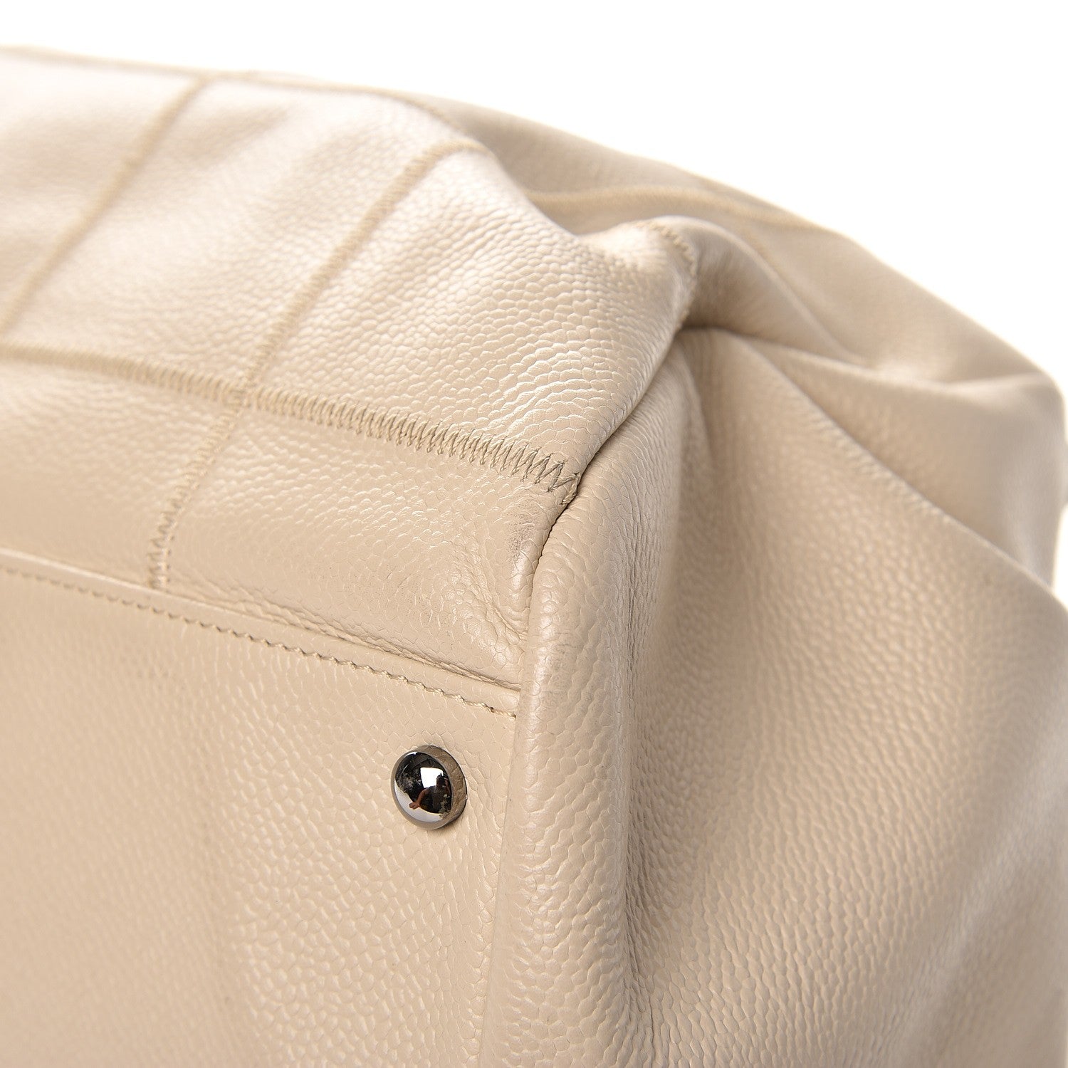 Chanel Caviar Square Stitched Large Tote Beige 17 of 26